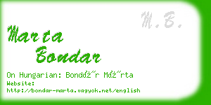 marta bondar business card